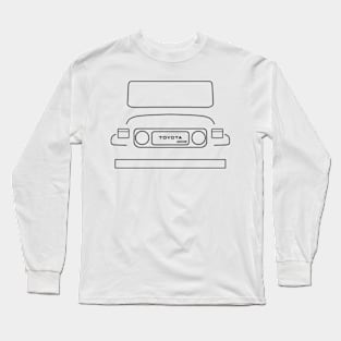 Toyota Land Cruiser J40 classic 1980 4WD outline graphic (black) Long Sleeve T-Shirt